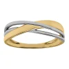 Bague Brillaxis or bicolore motif entrelacé