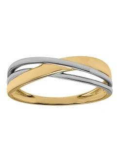 Bague Brillaxis or bicolore motif entrelacé
