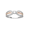 Bague Brillaxis or bicolore 18 carats empierrée