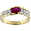 Bague Brillaxis or bicolore rubis diamants