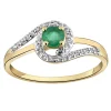Bague Brillaxis or bicolore émeraude oxydes