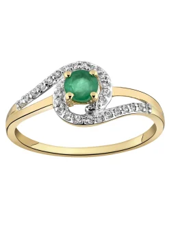 Bague Brillaxis or bicolore émeraude oxydes