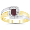 Bague Brillaxis or bicolore rubis diamant