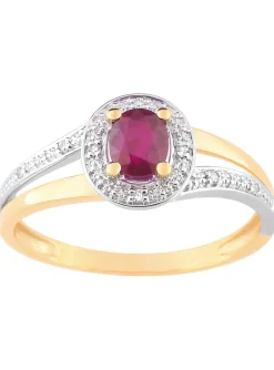 Bague Brillaxis or bicolore rubis