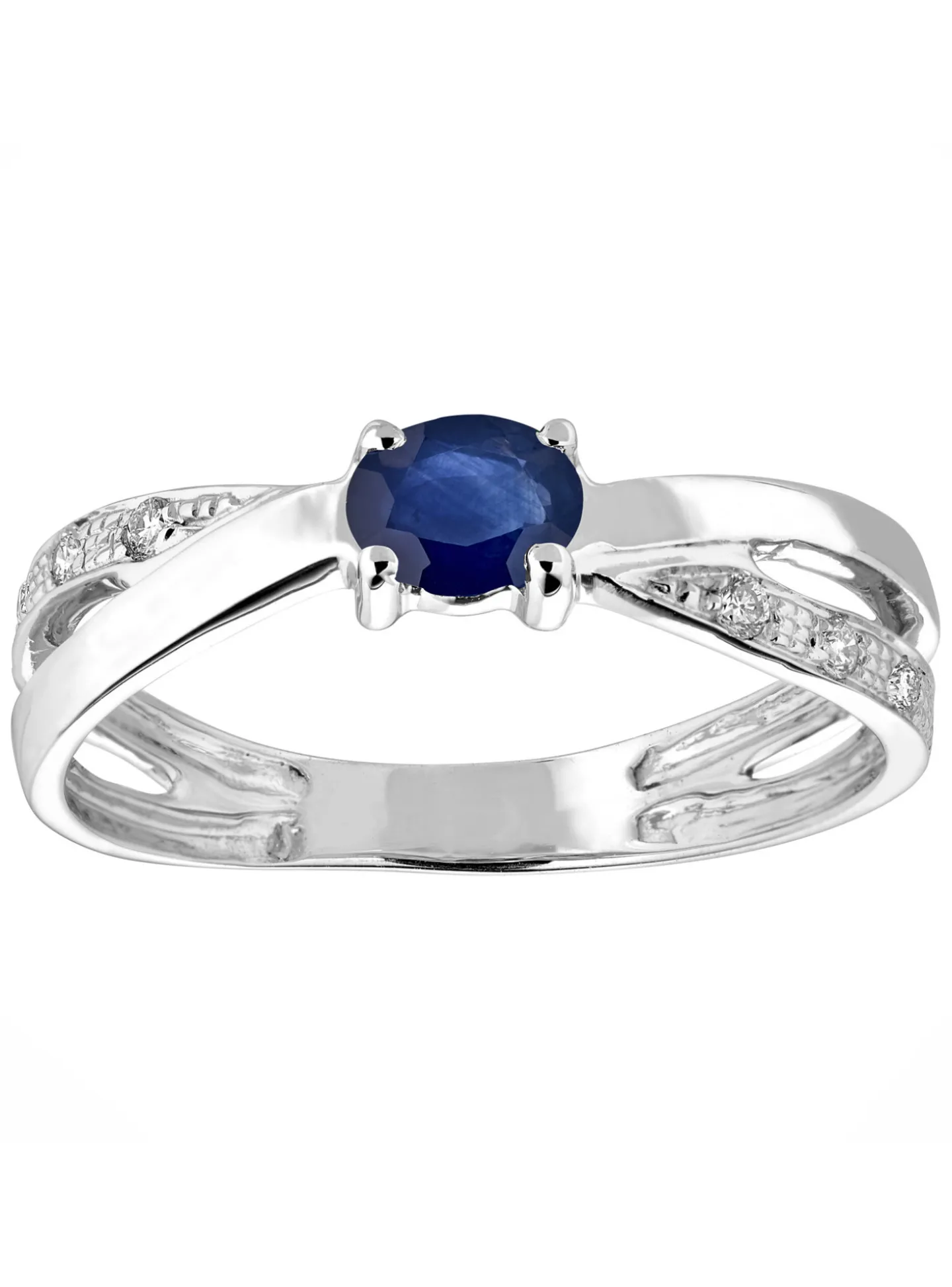 Bague Brillaxis or blanc saphir diamants
