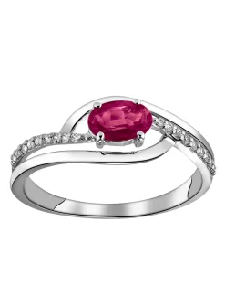 Bague Brillaxis or blanc rubis oxydes