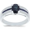 Bague Brillaxis or blanc 18 carats saphir diamant