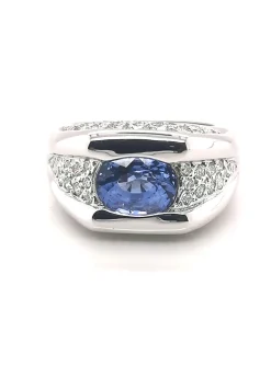 Bague Brillaxis or blanc saphir ceylan diamants
