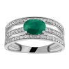 Bague Brillaxis or blanc émeraude diamants