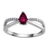 Bague Brillaxis or blanc 18 carats rubis diamants