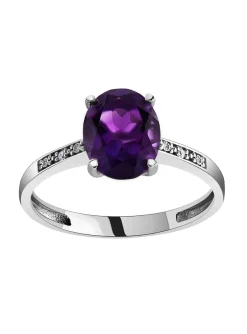 Bague Brillaxis or blanc améthyste oxydes