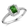 Bague Brillaxis or blanc 18 carats émeraude diamants
