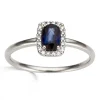 Bague Brillaxis or blanc 18 carats saphir diamants