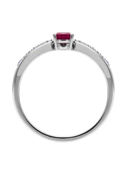 Bague Brillaxis or blanc 18 carats rubis diamants