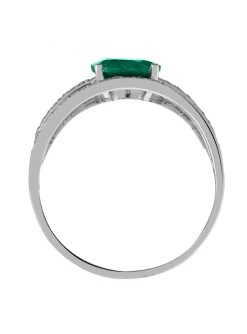 Bague Brillaxis or blanc émeraude diamants
