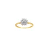 Bague Brillaxis or jaune 18 carats fleur diamants