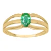 Bague Brillaxis or jaune 9 carats émeraude