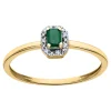 Bague Brillaxis or jaune 18 carats émeraude diamants