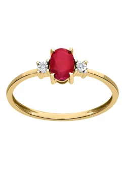 Bague Brillaxis or jaune 18 carats rubis diamants