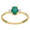 Bague Brillaxis or jaune émeraude diamants
