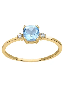 Bague Brillaxis or jaune 9 carats topaze oxydes