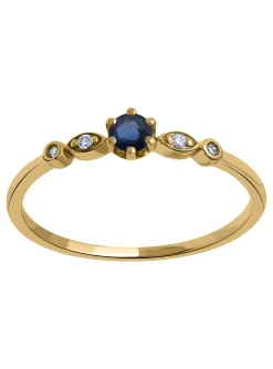 Bague Brillaxis or jaune saphir diamants