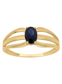 Bague Brillaxis or jaune 9 carats saphir