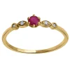 Bague Brillaxis or jaune rubis diamants