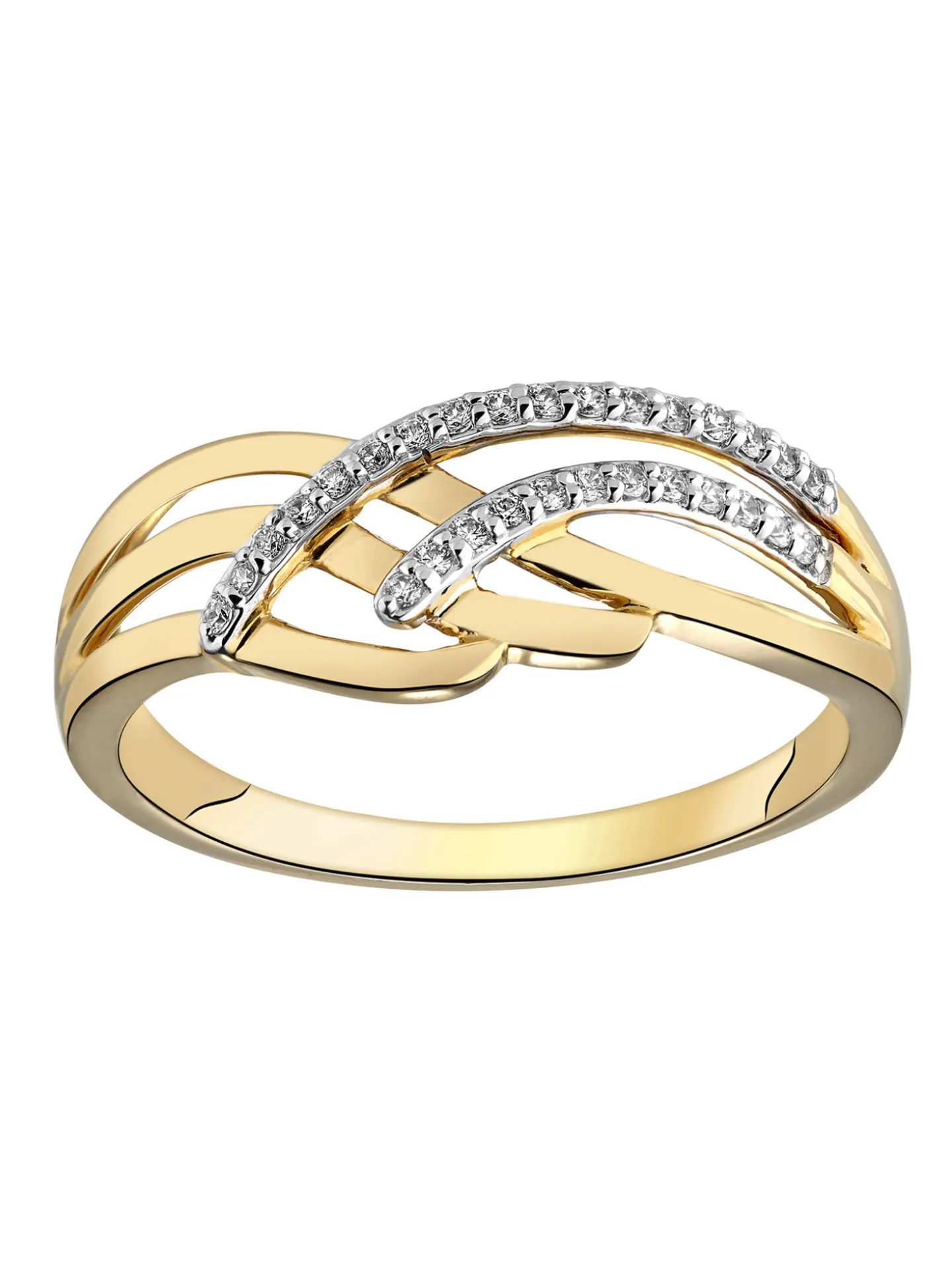 Bague Brillaxis or jaune et blanc diamants