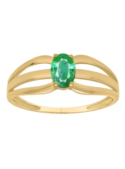 Bague Brillaxis or jaune 9 carats émeraude