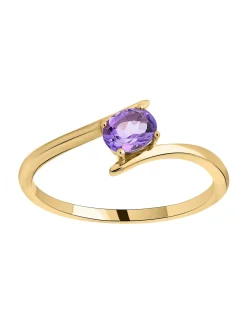Bague Brillaxis or jaune 9 carats améthyste