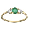 Bague Brillaxis or jaune 9 carats émeraude oxydes