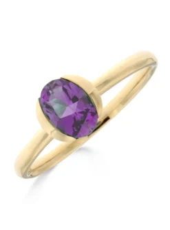 Bague Brillaxis or jaune 18 carats améthyste