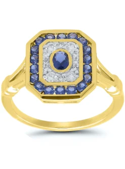 Bague Brillaxis or jaune saphir diamant
