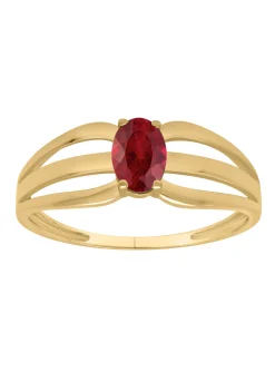 Bague Brillaxis or jaune 9 carats rubis