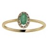 Bague Brillaxis or jaune émeraude diamants