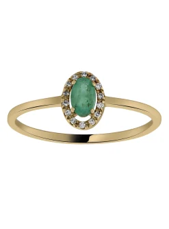Bague Brillaxis or jaune émeraude diamants