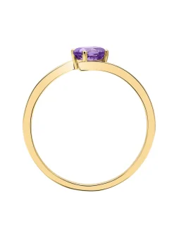 Bague Brillaxis or jaune 9 carats améthyste