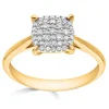 Bague Brillaxis or motif carré pavé diamants
