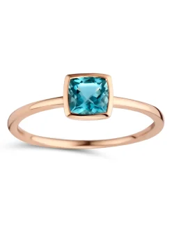 Bague Brillaxis or rose 18 caras topaze Blue London