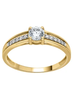 Bague Brillaxis oxydes en or jaune 9 carats