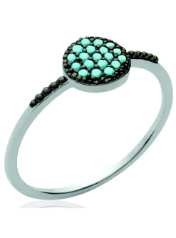 Bague Brillaxis pastille bleue et noire