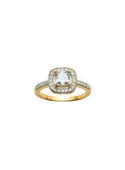Bague Brillaxis plaqué or oxyde carré