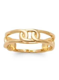 Bague Brillaxis plaqué or maillon