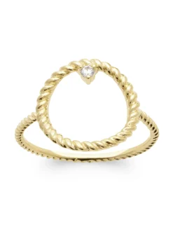 Bague Brillaxis plaqué or cercle OZ