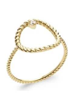 Bague Brillaxis plaqué or cercle OZ