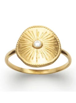 Bague Brillaxis Plaque Soleil plaqué or