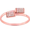Bague Brillaxis Promesse toi et moi or rose 9 carats