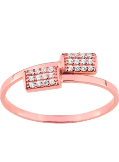 Bague Brillaxis Promesse toi et moi or rose 9 carats