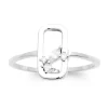 Bague Brillaxis Rectangulaire_x005f_x000D_Argent rhodié design Floral et Oxydes de zirconium
